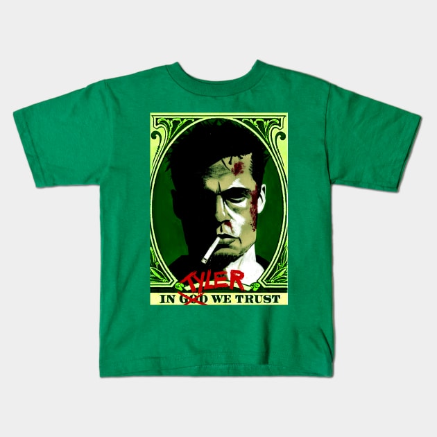 Fight Club "In Tyler We Trust" Kids T-Shirt by Mikekimart